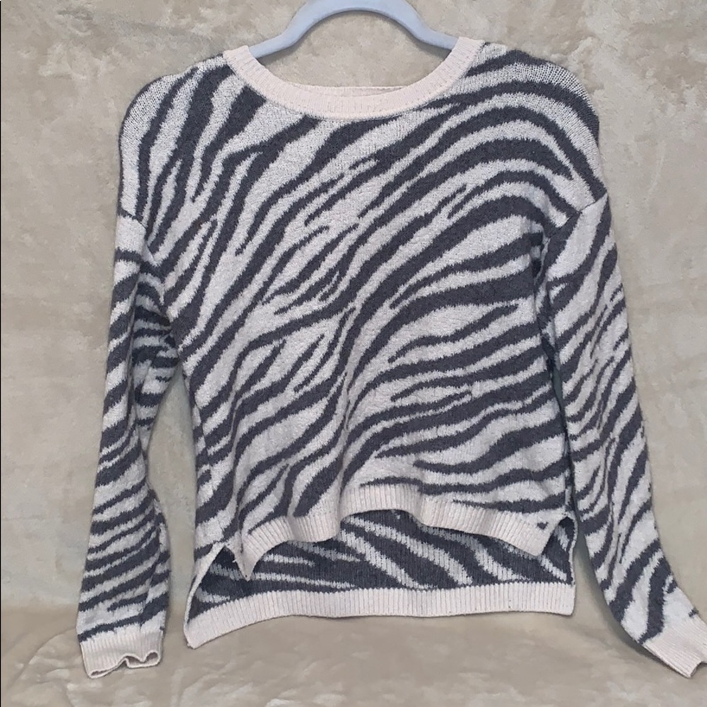 zebra print wool sweater